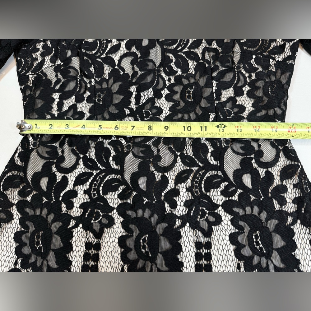 NWT MSLG Women's Elegant Round Neck V-Back Lace A Line Dress large (bin CC) - Picture 12 of 15